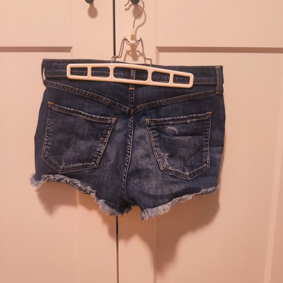 AGOLDE Jaden Distressed High Rise Frayed Denim Shorts Size 30 - Picture 2 of 10